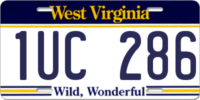 WV license plate 1UC286