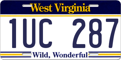 WV license plate 1UC287