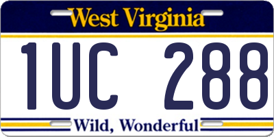 WV license plate 1UC288