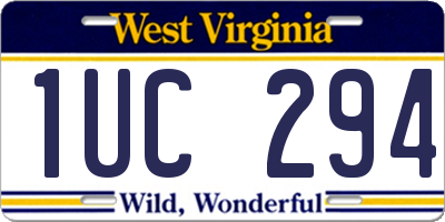 WV license plate 1UC294