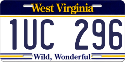 WV license plate 1UC296