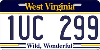 WV license plate 1UC299