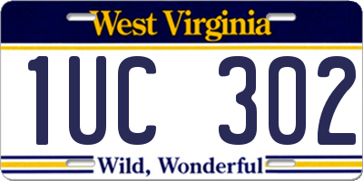WV license plate 1UC302