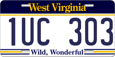 WV license plate 1UC303