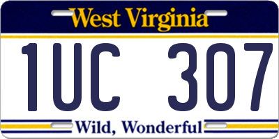 WV license plate 1UC307