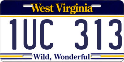WV license plate 1UC313