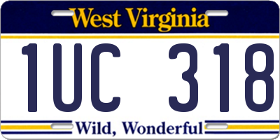 WV license plate 1UC318