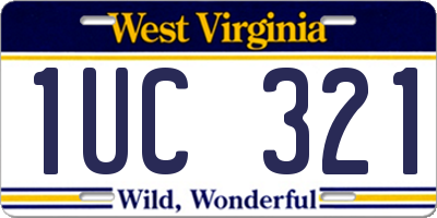 WV license plate 1UC321