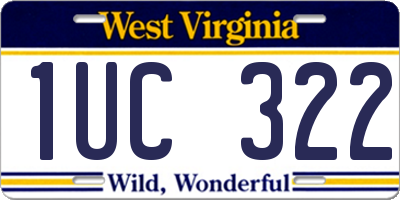 WV license plate 1UC322