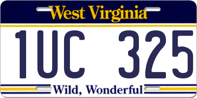 WV license plate 1UC325