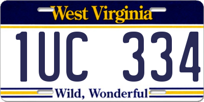 WV license plate 1UC334