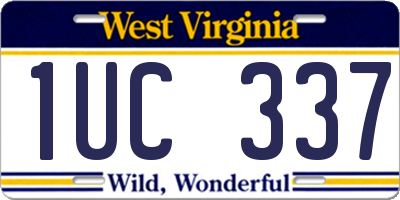 WV license plate 1UC337
