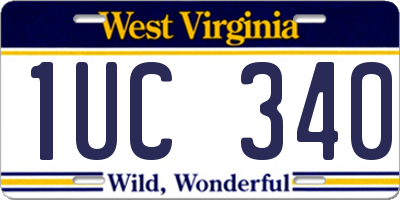 WV license plate 1UC340