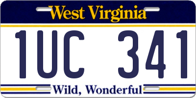 WV license plate 1UC341