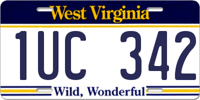 WV license plate 1UC342