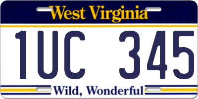 WV license plate 1UC345