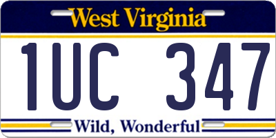 WV license plate 1UC347
