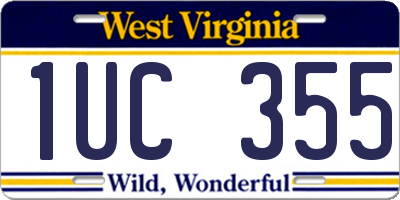 WV license plate 1UC355