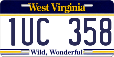 WV license plate 1UC358
