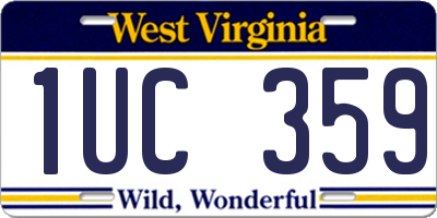 WV license plate 1UC359