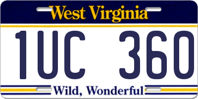 WV license plate 1UC360