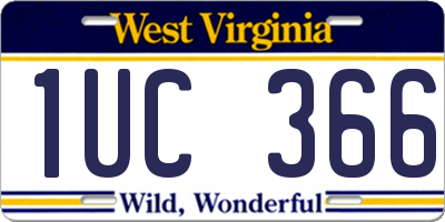 WV license plate 1UC366