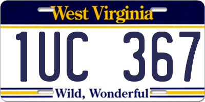 WV license plate 1UC367