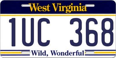 WV license plate 1UC368