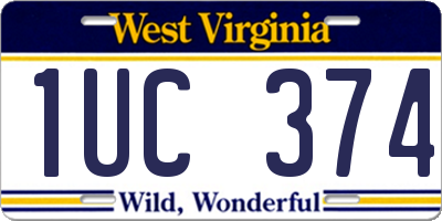 WV license plate 1UC374