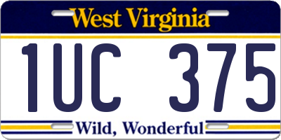 WV license plate 1UC375