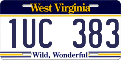 WV license plate 1UC383