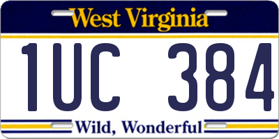 WV license plate 1UC384