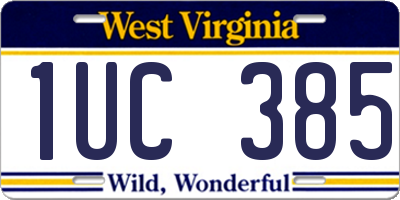 WV license plate 1UC385