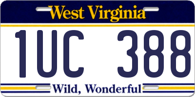 WV license plate 1UC388