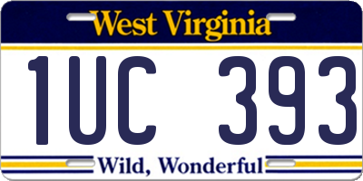WV license plate 1UC393
