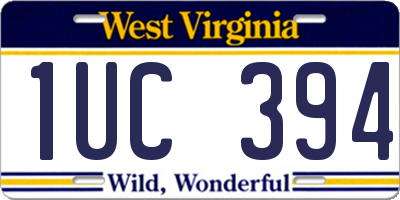 WV license plate 1UC394