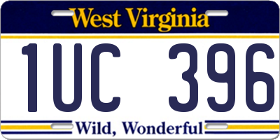 WV license plate 1UC396