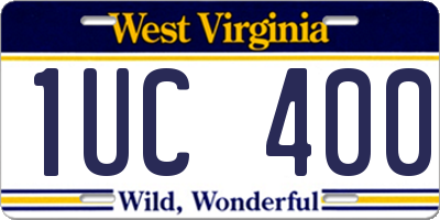 WV license plate 1UC400