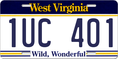 WV license plate 1UC401