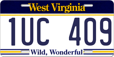 WV license plate 1UC409