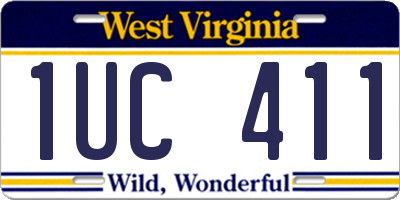 WV license plate 1UC411