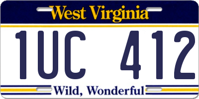 WV license plate 1UC412