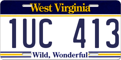 WV license plate 1UC413