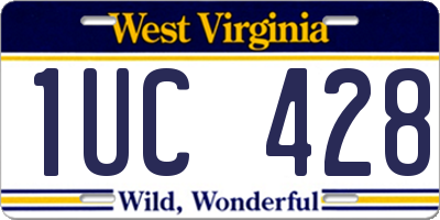 WV license plate 1UC428