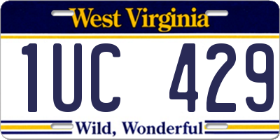 WV license plate 1UC429