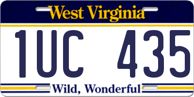 WV license plate 1UC435