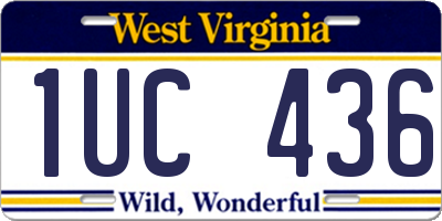 WV license plate 1UC436