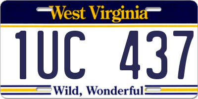 WV license plate 1UC437
