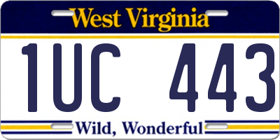 WV license plate 1UC443