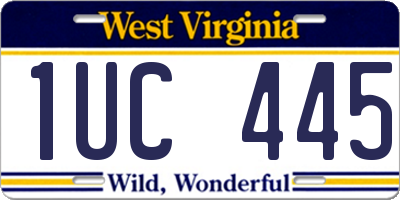 WV license plate 1UC445